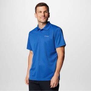 Columbia Men Blue Omni-Wick Quick Dry Collared Technical Polo Shirt XL Golf
